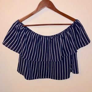 Off the shoulder striped top Forever 21